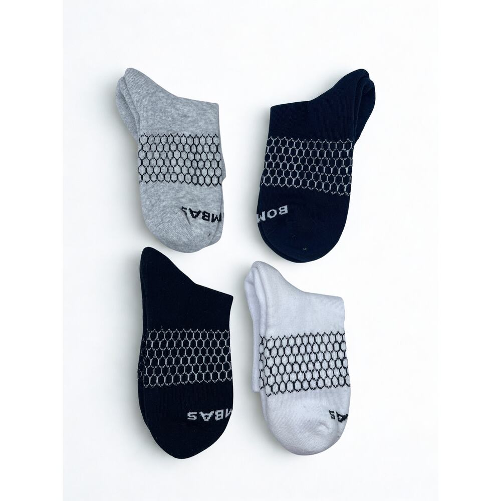 4 Pairs Bombas Daily Quarter Socks Size Medium 6-10 - Picture 3 of 5